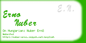 erno nuber business card