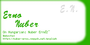 erno nuber business card